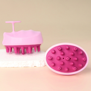 OEM New Design Dual Purpose <b>Round</b> Non-Disposable Soft Silicone Baby Shampoo <b>Brush</b> Washing Head Massage Scalp for Salon Home Use - Product Image 1