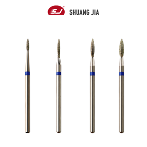 双佳电动修甲机和亚克力指甲制备用全尺寸火焰形金刚石涂层指甲钻头 - Product Image 2