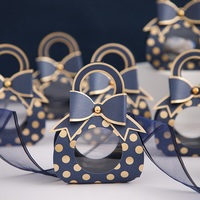 Polka Dots Bow Party Hochzeit Cookie Praline Danke Geschenk box Faltpapier box mit Fenster