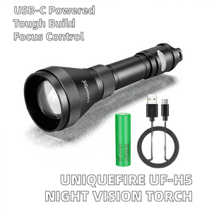 Pour UnioueFire UF-<span class=keywords><strong>H5</strong></span> 50mm PMMA lentille infrarouge LED torche pour chasse Vision nocturne VCSEL Laser <span class=keywords><strong>Zoom</strong></span> gradateur USB-C alliage d'aluminium - Product Image 2