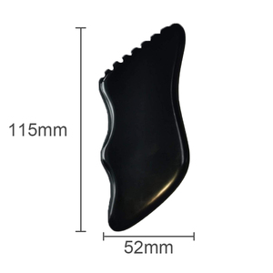 Herramienta de elevación facial con forma de rayo, piedra Bian, Gua Sha, piedras de masaje con borde suave, GEMA, tablero de Guasha y <span class=keywords><strong>rodillo</strong></span> de Jade - Product Image 5