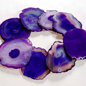 Natural Purple Agate <b>Coasters</b> Handmade Stone <b>Drink</b> <b>Coasters</b> Irregular Polished Stone Craft for Home Bar Decor - Product Image 3