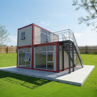 Maison conteneur préfabriquée en acier durable, 2 étages, 20 pieds, en kit, pour bureau, magasin, restaurant, habitation, étanche et résistante au vent