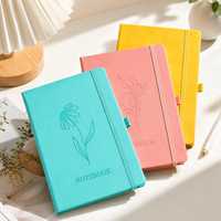 Carnet de notes OEM pour cadeaux culturels et créatifs, design frais, gaufré, avec sangle, carnet de bureau artistique, usine de fabrication