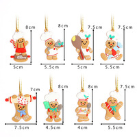 12 styles de décorations de Noël en PVC en forme d'homme en pain d'épices, décorations suspendues DIY mignonnes en forme d'homme biscuit pour sapin de Noël et scène festive