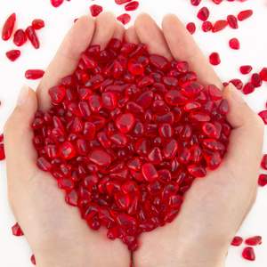 Sea <strong>Glass</strong> Stones <strong>for</strong> Crafts <strong>Vases</strong> Fish Tank 2.75LB (1185g/41.79oz) Red <strong>Glass</strong> <strong>Pebbles</strong> Gemstones - Product Image 1