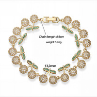 Bracelet pliable tendance en laiton incrusté de zircon, motif cerise et pétales de fleurs, plaqué or 18 carats, luxe léger, pour femme, idéal anniversaire