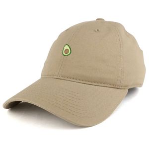Casquettes de baseball 6 panneaux personnalisées brodées en gros, style sportif, motif fruit avocat, casquette de papa vintage, casquette en coton uni, caractéristique tissu courant - Product Image 5