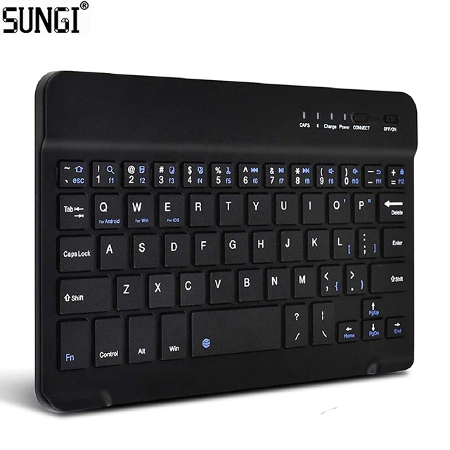 Slim Keyboards Portable Rechargeable Wireless Keyboard Compact for Android Windows Tablet Cell Phone IOS iPhone iPad