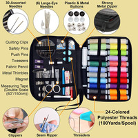 Kits de couture de bricolage multifonctions pour quilting à la main, couture et broderie emballés dans un sac pour la maison et les voyages