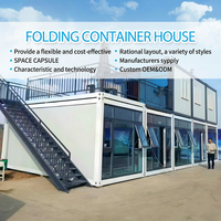 Maison conteneur pliable de 20 pieds, structure en acier préfabriquée modulaire, maison portable en kit pour usage résidentiel et commercial
