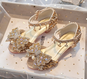 Nuove <span class=keywords><strong>Scarpe</strong></span> <span class=keywords><strong>da</strong></span> Principessa <span class=keywords><strong>con</strong></span> Tacco Alto e Cristalli per Bambine, Sandali <span class=keywords><strong>da</strong></span> Palcoscenico per Studentesse di Media e Grande Età, Calzature per Ragazze - Product Image 1