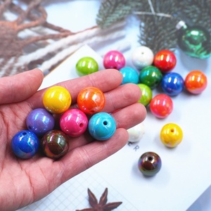Accesorios para la Creación de Joyería, Cuentas Espaciadoras Sueltas Brillantes de Acrílico Redondas de 20 mm - Product Image 3