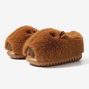 2025 Grande Vente Adorables Chaussons Animaux Personnalisés Bouche Marron Chauds pour <span class=keywords><strong>Femme</strong></span> Intérieur Peluche Personnalisée - Product Image 3