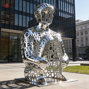 HADUN - Figura Decorativa <span class=keywords><strong>de</strong></span> Acero Inoxidable, Diseño <span class=keywords><strong>de</strong></span> Palabra Hueca, Estatua Masculina para Decoración Urbana <span class=keywords><strong>de</strong></span> Plazas Exteriores - Product Image 6