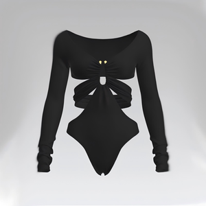 Traje de Baño de Una Pieza Premium Personalizado para Curvas, con Recortes Estratégicos y Detalles Fruncidos, Ideal para Resorts de Playa y Minoristas de Boutique - Product Image 2