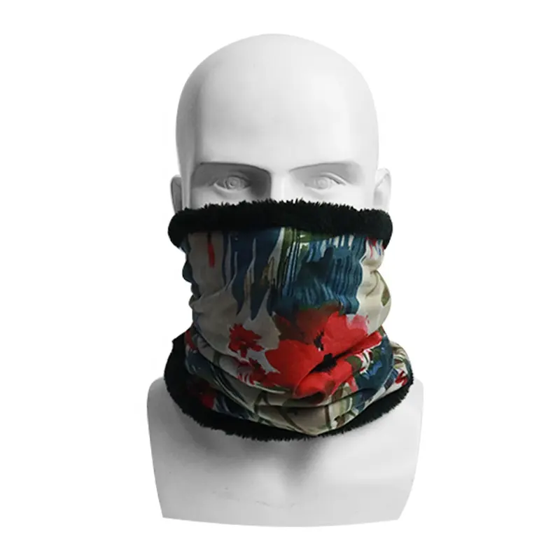 Дешевый двухслойный флисовый вязаный трубчатый шарф унисекс с логотипом на заказ