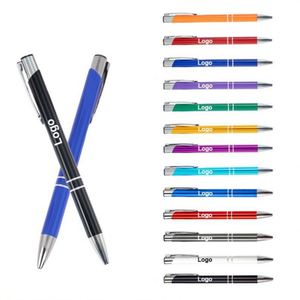 Stylo bille publicitaire personnalisé avec logo, en métal noir, pour cadeaux promotionnels d'entreprise - Product Image 1