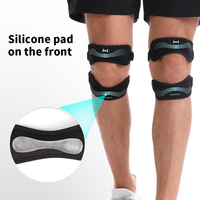 SHIWEI-2257# Genouillère de Rotule à Double Renfort et Compression Ajustable, Respirante en Silicone, avec Sangle de Soutien Sportif