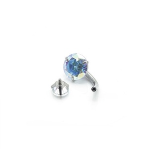 Piercing all'Ombelico in Acciaio Inossidabile 316L con 3 Punte Rotonde in Zirconia Cubica, Filettatura Interna, Gioiello alla Moda, Regalo di Nozze - Product Image 5