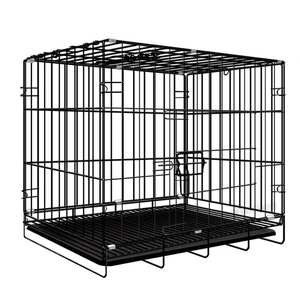 Cage à chien en fil métallique pliable en gros, cage à animaux à deux portes, transporteurs, maisons, grande cage pour chien, cage à chien pliable - Product Image 1