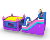 Château Gonflable Commercial Créatif Animaux Arc-en-ciel PVC avec Toboggan et Décorations Étoiles pour Fêtes d'Enfants et Aires de Jeux