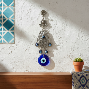 Adorno colgante de Metal de la mano de Fátima Hamsa, recuerdo turco para pared - Product Image 3