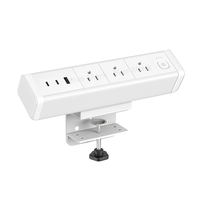 Multiprise de bureau à fixation murale 65W avec station de charge rapide, 3 prises et 3 ports USB (2 USB-C), fixation par pince sur bureau