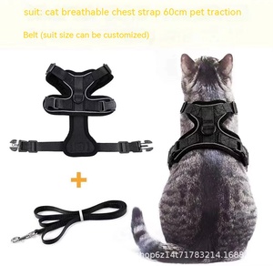 제조 업체 Oem 하이 퀄리티 사용자 정의 승화 로고 개 고양이 가죽 끈 및 하네스 고양이 리드 - Product Image 4