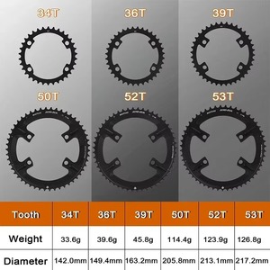 BUCKLOS vélo plateau 110BCD 34-50T 36-52T 39-53T vélo pédalier Double vitesse vélo de route chaîne anneau pour R9100/R7000/<span class=keywords><strong>R8000</strong></span> - Product Image 2