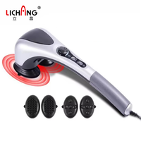 LICHANG Marteau de massage corporel vibrant à double tête avec double tête et chauffage infrarouge pour les muscles du dos.