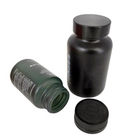 Vente en gros 100ml 150ml Bouteille de capsule de supplément de pilule de médecine pharmaceutique en verre givré vert noir avec couvercle en aluminium