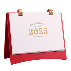 Zhifei 2025 <b>Desk</b> <b>Calendar</b> Leather Table <b>Calendar</b> Time Management Metal Buckle Corporate Gift Business Gifts - Product Image 1