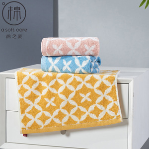 Serviette de bain carrée en coton pur jacquard, 34x34 cm, motif géométrique, absorbante, douce, pour usage domestique, pour hommes et femmes - Product Image 2