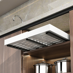 Extendable <b>Pull</b> <b>Out</b> <b>Drawer</b> Rack For <b>Kitchen</b> Cabinet Organizing Dishes Plates Condiments Foldable Multi Purpose Installation Free - Product Image 3