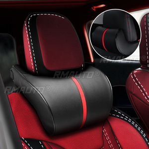 PU Leather Car Auto Seat Neck Pillow <b>Memory</b> <b>Foam</b> Head Neck Rest Headrest <b>Cushion</b> Car Neck Pillow Auto Car Accessories Interior - Product Image 1