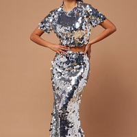 T-shirt à manches courtes à paillettes pour femmes, crop top personnalisé grande taille T-shirts à paillettes pour femmes