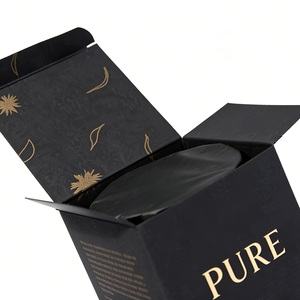 Custom Eco-Friendly Recyclable Paperboard Candle <b>Box</b> <b>Foldable</b> Design Varnishing Finish Custom Logo Option Black Color Gifts - Product Image 4