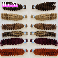 Ekstensi Rambut Kepang Manusia Double Weft 100% Remy India Tanpa Proses Deep Wave Afro Kinky Curly Virgin Hair Bundle Bulk