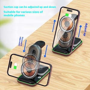 Chargeur sans fil magnétique 3 en 1 avec lumière LED, charge rapide 15W, chargeur sans fil pour iPhone Samsung - Product Image 3