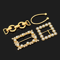 Boucle en métal décorative irrégulière pour femmes anneau personnalisé épingle à chaussures boucles de ceinture avec strass pour robe et maillot de bain