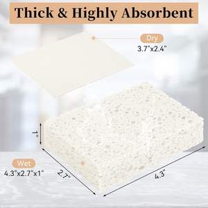 Éponge de nettoyage de cuisine en cellulose compressée, noire, super absorbante, naturelle, écologique et personnalisée - Product Image 2