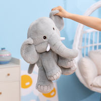 Peluche Éléphant Doux et Moelleux Assis, Gris Rose, pour Enfants, Cadeau Compagnon, Vente en Gros