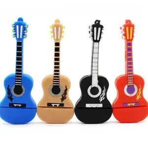 Custom soft pvc usb flash drive 8gb rubber material guitar shape