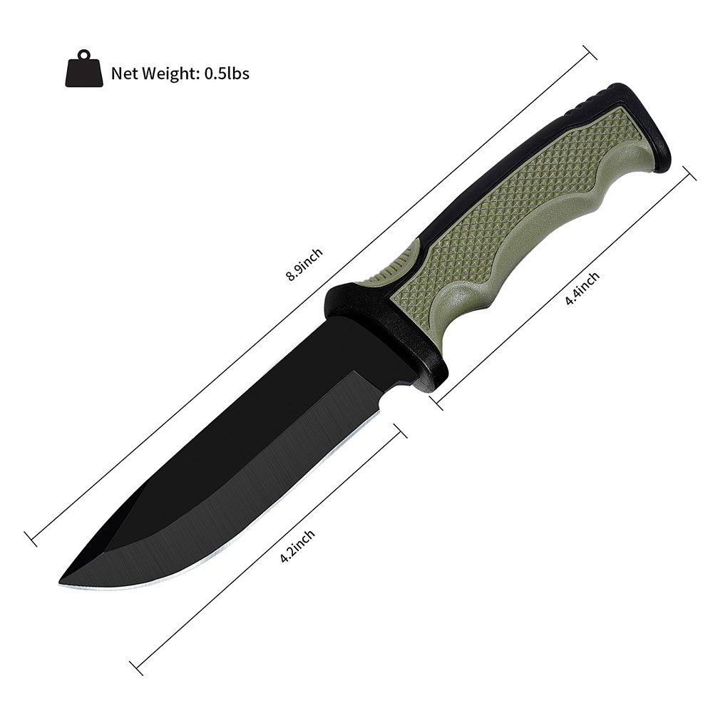 OEM Stainless Steel Camping Hunting Tactical Combat Survival Knife Outdoor with Rubber Handle Fixed Blade Knife