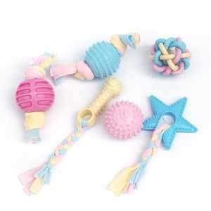 Jouets en corde de caoutchouc pour animaux de compagnie, couleurs mélangées, durables, à mâcher, pour chiens et chats, jouets qui couinent, fournitures de jeu ZL2243 - Product Image 2