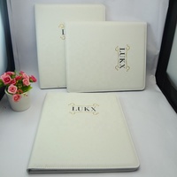 Portafolios de Cuero PU Personalizado de Doble Cara, Carpeta con Clip A4, Bloc de Escritura de Oficina, Portapapeles con Bolsillo de Almacenamiento