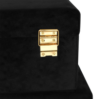 Boîte en velours, noir, personnalisation, ensemble de trois troncs de rangement en velours, décorations