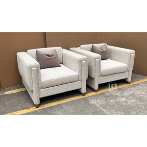 Conjunto de Muebles de Tela Blanca para Sala de Estar u Oficina, Diseño Moderno y Elegante, Modelo Cuadrado Individual 01 - Product Image 2