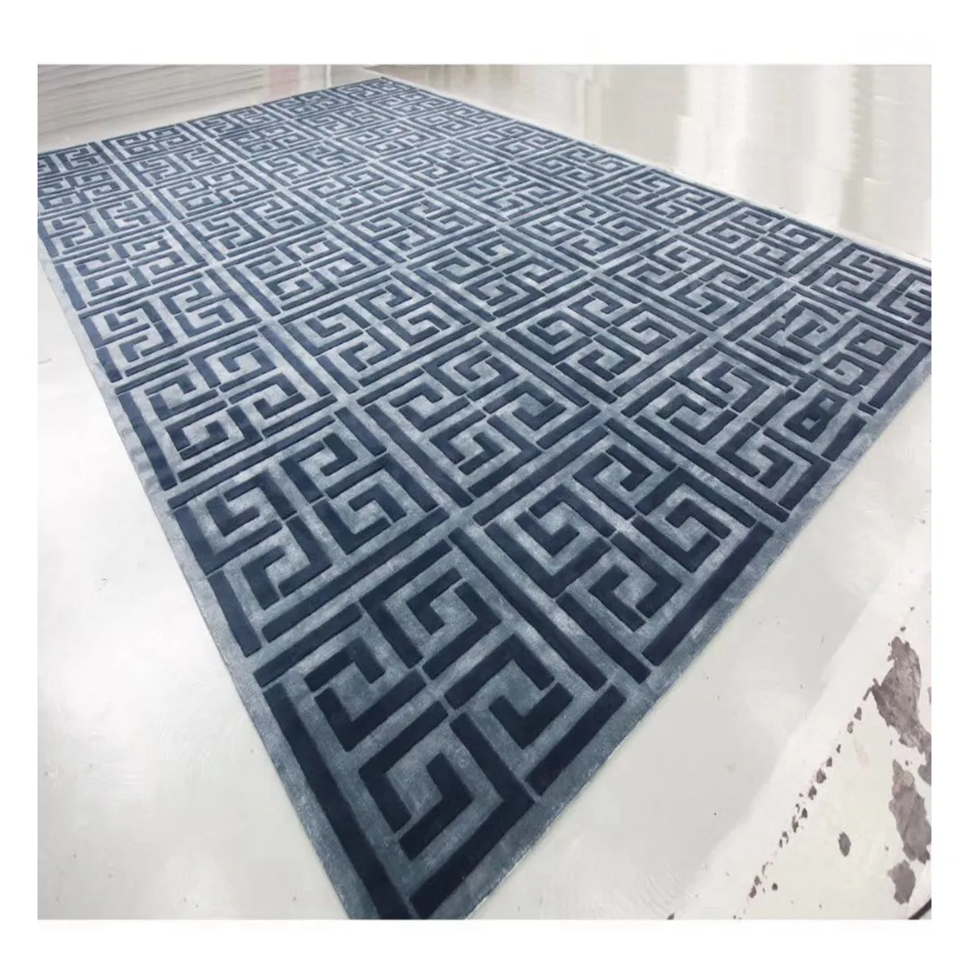 Trang Trí Hiện Đại Tùy Chỉnh Len Tay Tufted Khu Vực Hand Made Carpet Phòng Len Rugs